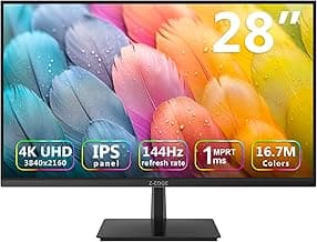 4K Monitor, Z-Edge 28 inch IPS Monitor, UHD 3840x2160 IPS Computer Monitor, 300 cd/m², 144Hz Refresh Rate, 1ms MPRT Response Time, U28I4K Ultra-Thin Bezel