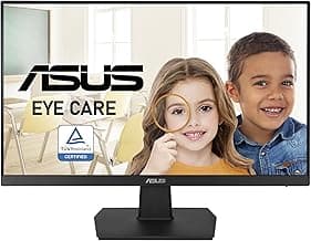 ASUS VA24EHE 23.8” Monitor 75Hz Full HD (1920x1080) IPS Eye Care HDMI D-Sub DVI-D,Black