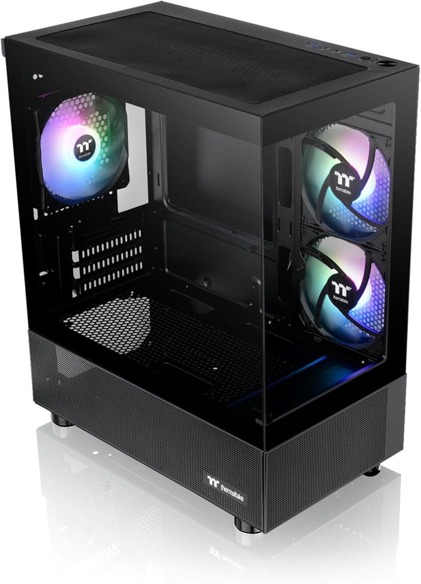 Thermaltake View 170 TG ARGB Black Micro-ATX Case; 3x120mm ARGB Fans Included; Supports Up to 280mm Radiator; Front & Side Dual Tempered Glass Panel; CA-1Z4-00M1WN-00; 3 Year Warranty