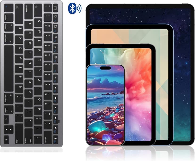 OMOTON Bluetooth Keyboard for iPad 10th Generation 9th, 8th, 7th, iPad Pro 13/12.9/11 inch, iPad Air/Mini, Wireless Keyboard for Bluetooth Enabled Devices