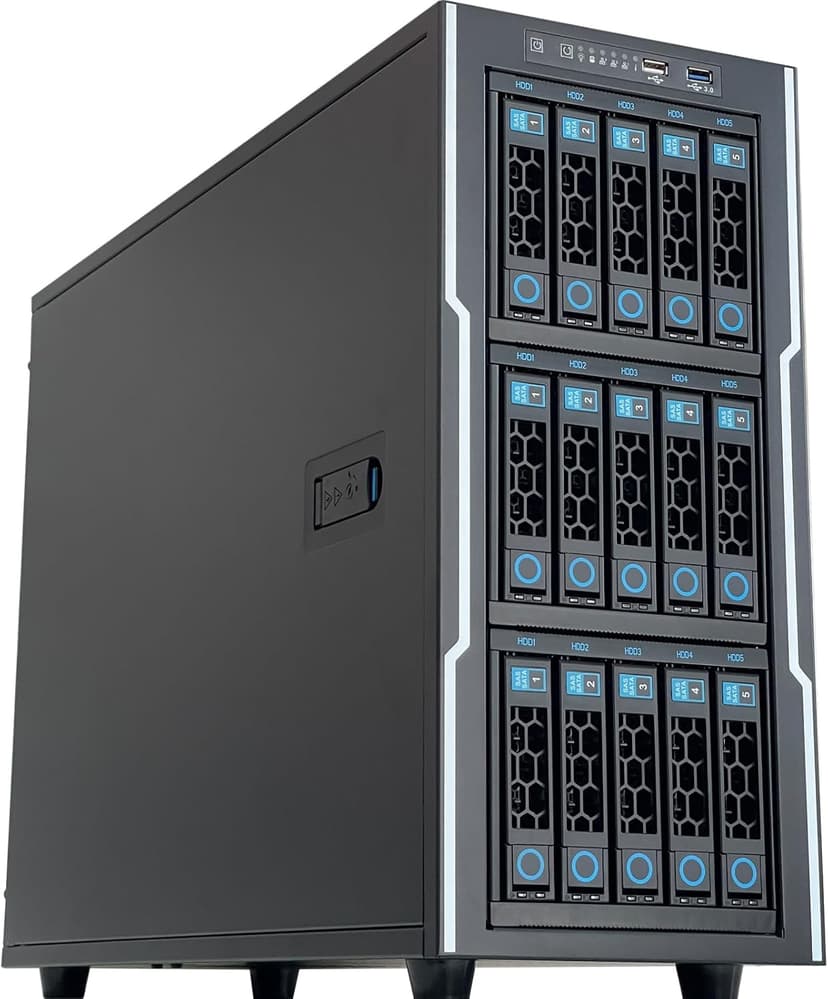 ZhenLoong full tower NAS computer case ITX MATX ATX EATX 15 bay hot swap server GPU Graphic workstation chassis, Black, Loong1