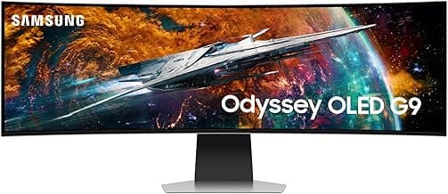 Samsung 49" Odyssey OLED G9 (G95SC) Series Curved Smart Gaming Monitor w QD-OLED, 240Hz, 0.03ms, AMD Freestyle Premium Pro, G-Sync Compatible, Dual QHD, Neo Quantum Processor Pro, LS49CG954SNXZA