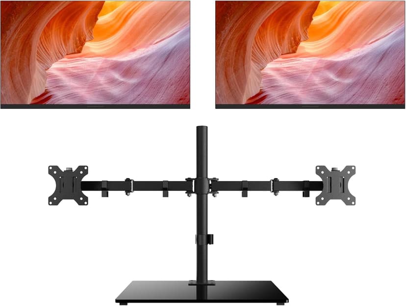 Packard Bell airFrame Dual Monitor Workstation – Two 21.5" Full HD Screens, VESA Mount, 1920x1080, 75Hz, Tilt Adjustable, HDMI/VGA, Slim Bezel – Ideal for Home, Office, Productivity & Light Gaming