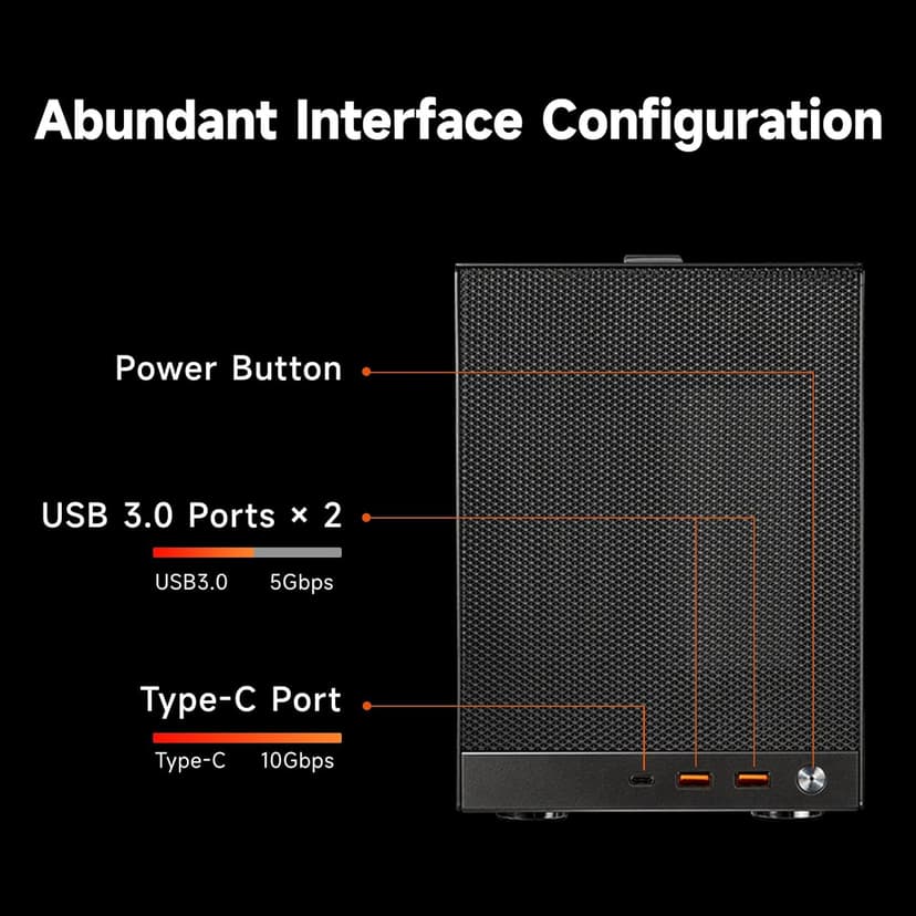 PCCOOLER CPS K101 Mini ITX PC Case, Mesh High Airflow SFF Chassis, Fits 340mm GPU, 3X 12015 Slim Fan Support, Ergonomic Handle, Tool-Free Side Panels, USB 3.0 & Type-C(Pcie Riser Cable Not Included)