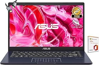 ASUS Vivobook Go 14” FHD Laptop, Intel Celeron N4500, 1-Year of Microsoft 365, Wi-Fi 5, USB Type-C, 10Hrs Battery Life, Windows 11 Home in S Mode, w/HDMI (4GB RAM | 128GB Storage)