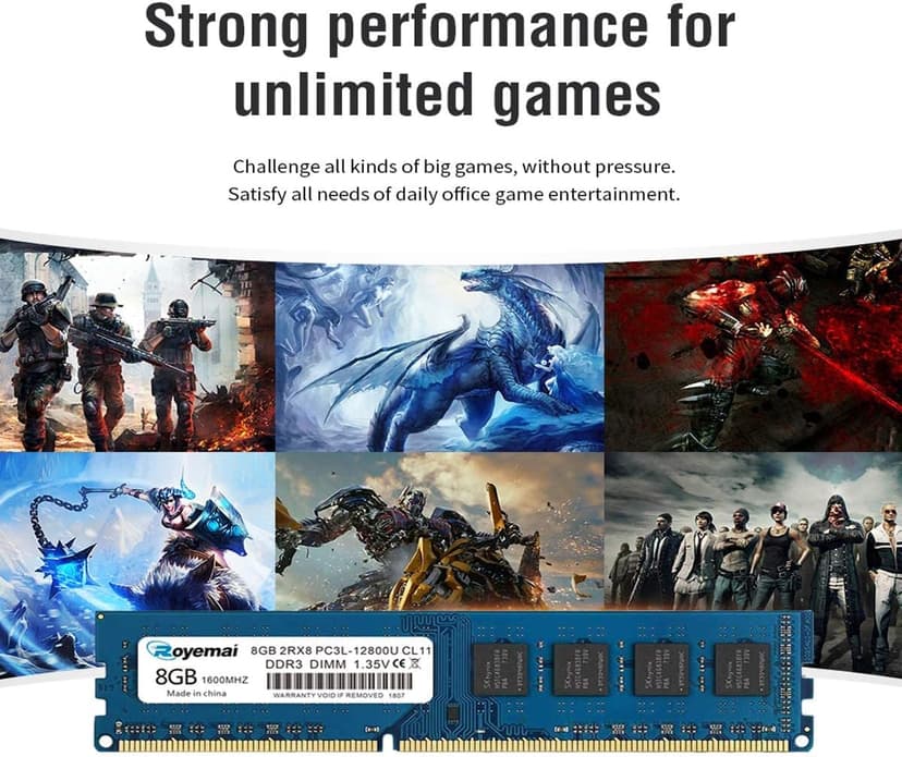 32GB Kit (4X8GB) DDR3 RAM, DDR3 1600 8GB PC3L-12800U 32G DDR3L Dimm 2Rx8 1.35V/1.5V CL11 Notebook RAM Memory for Desktop Computer