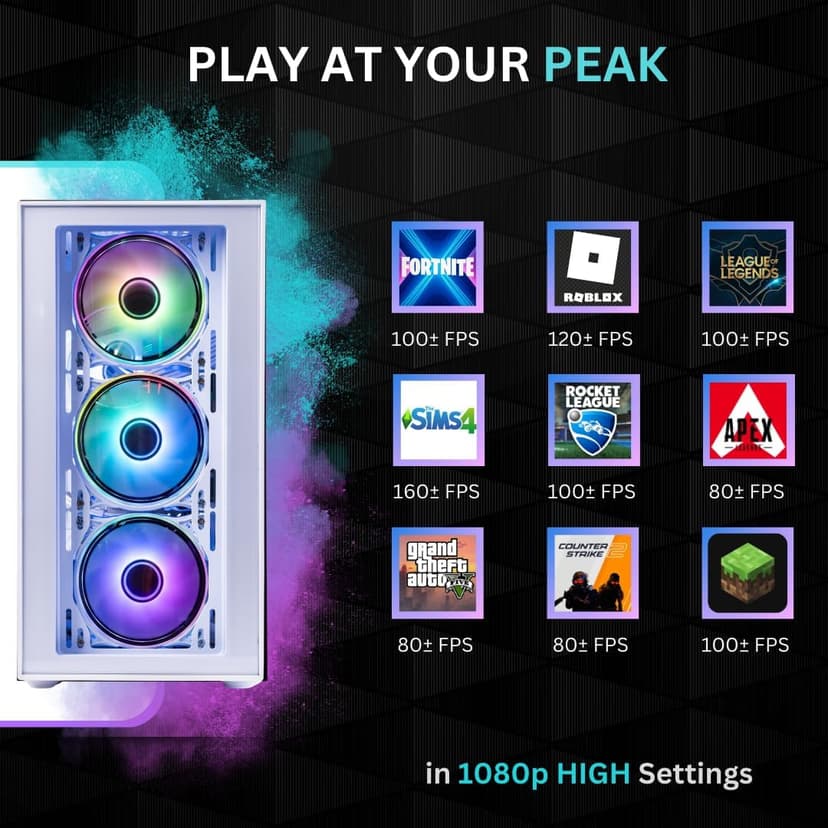 NOVATECH Phantom - Prebuilt Gaming PC Desktop Computer - RTX 3050 - Intel i7 Xeon 3.5GHz - 16GB RAM - 512GB M.2 SSD WiFi/BT, Win 11 Pro - Gaming Computer Tower, Pre Built PC Gaming - 1 Year Warranty