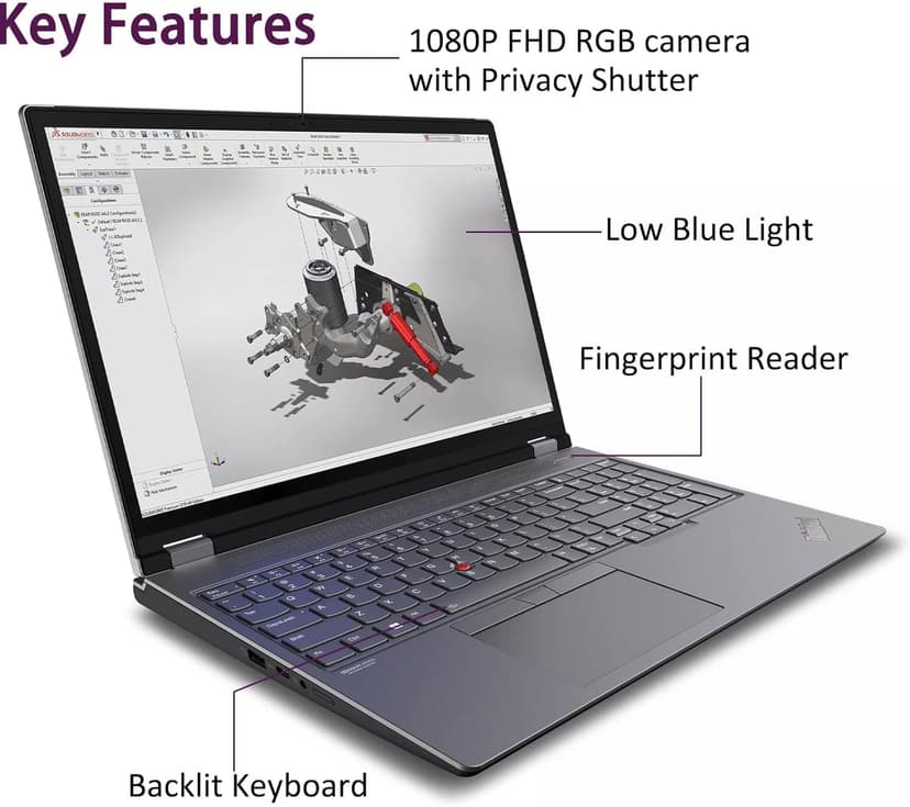 Lenovo ThinkPad P16 Gen 2 Mobile Workstation (16" FHD+ 100% sRGB, Intel Core i7-14700HX, 32GB RAM, 1TB SSD, NVIDIA RTX 1000 Ada) Laptop for Engineer, 1080P Webcam, IST HUB, Win 11 Pro (Renewed)