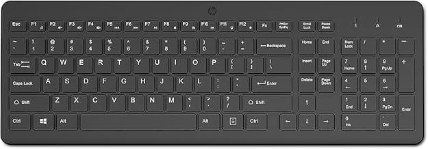 HP 220 Wireless Keyboard - 2.4GHz Connectivity w/Data Encryption - Low-Profile Chiclet Keys - Win/Mac - Laptop, PC Compatible - Shortcut Keys & Num Pad - LED Num, Caps, & Scroll Lock