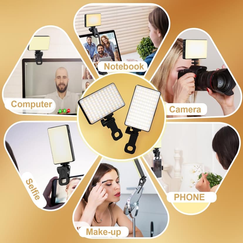 Selfie Light for iPhone with 120 LEDs, 3000mAh Rechargeable Portable Selfie Light, Led Phone Light fo Ideal for Video Conferencing, Makeup, and TikTok. Compatible with Phone, Laptop, and Camera