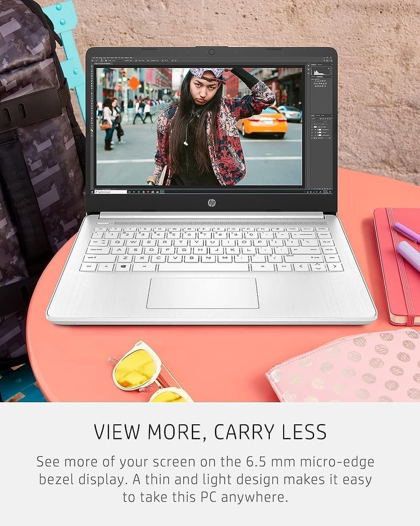HP 14 Ultrabook • Back to School Limited Edition with Microsoft 365 • Intel 4-Core CPU • 16GB RAM • 1600GB Storage (64GB OnBoard withHP 512GB P500 Portable SSD + 1TB OneDrive) • Snow White • Win 11