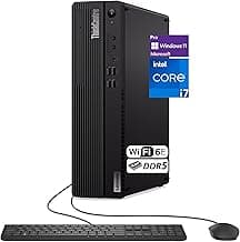 Lenovo ThinkCentre M70s Gen 5 SFF Intel i7-14700, 16GB DDR5 RAM, 512GB SSD, Wi-FI 6E + BT, RJ-45, HDMI, DP, Wired KB & Mouse, Windows 11 Pro, Business Desktop - Black