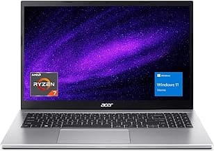 acer Aspire 15.6 FHD Ryzen 7 Laptop, AMD Ryzen 7 5700U, 32GB RAM, 1TB PCIe SSD, Numeric Keypad, TouchPad, Webcam, Wi-Fi 6, HDMI, RJ-45, Bluetooth, Windows 11 Home, Silver