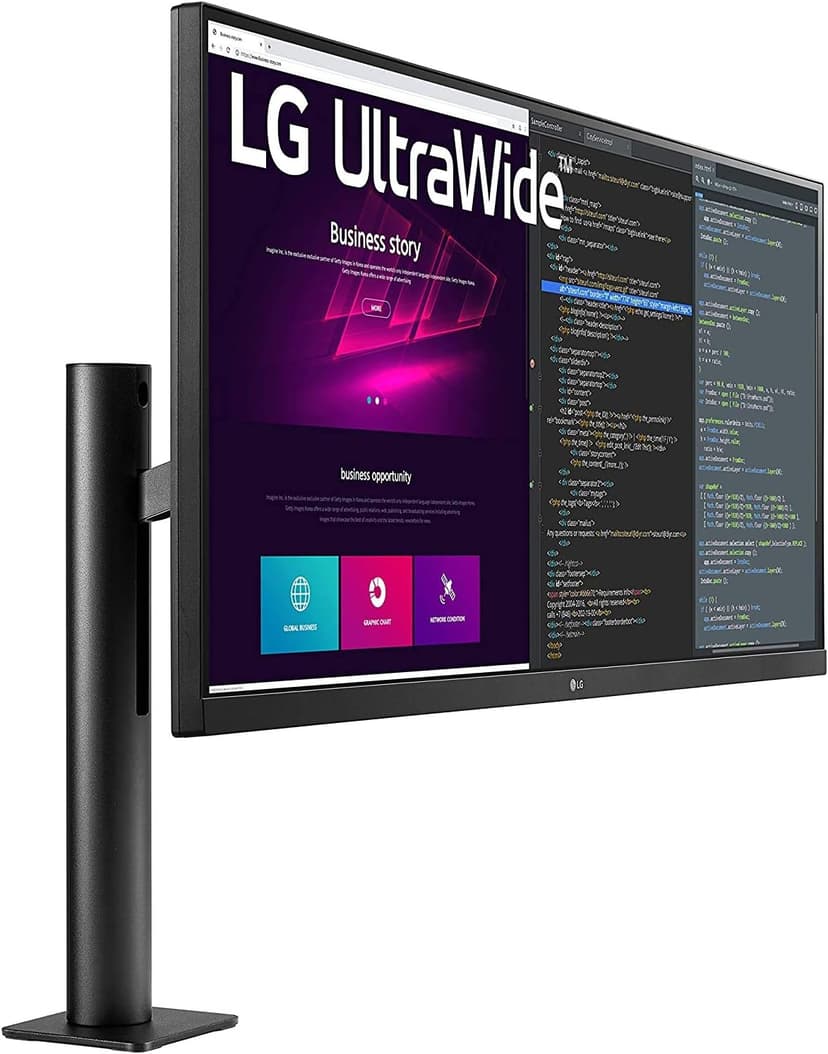 LG 34WN780-B UltraWide Monitor 34" 21:9 QHD (3440 x 1440) IPS Display, HDR10, AMD FreeSync, 3-Side Virtually Borderless Design, Ergo Stand - Black
