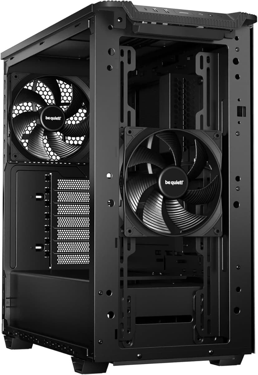 be quiet! Pure Base 501 Black PC case | 2 Preinstalled Quiet Fans | Mid Case | USB 3.2 Gen | Airflow | BGW74