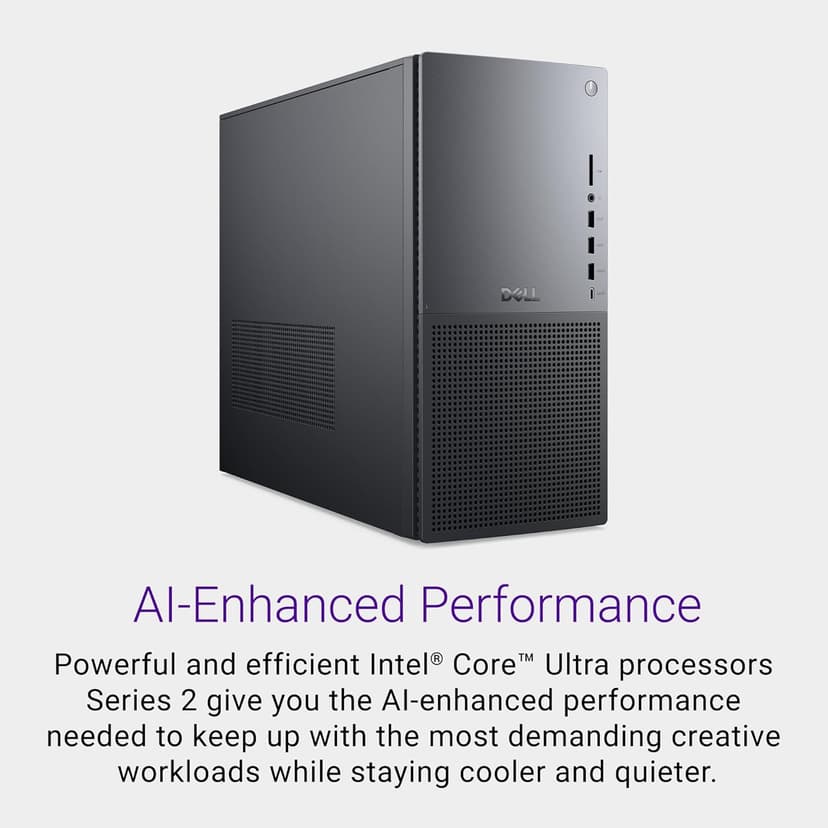 Dell Tower Plus EBT2250 Desktop - Intel Core Ultra 7 265, 1TB SSD, 32GB DDR5 RAM, Intel UHD, 1 Year Onsite Service & 6 Month Migrate, Windows 11 Home, 1-Year McAfee+Premium Protection - Black