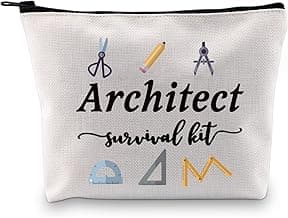 GJTIM Architecture Gifts Architecture Student Gift Architect Survival Kit Zipper Pouch Makeup Bag for Architects (Survival Kit Architect bag)