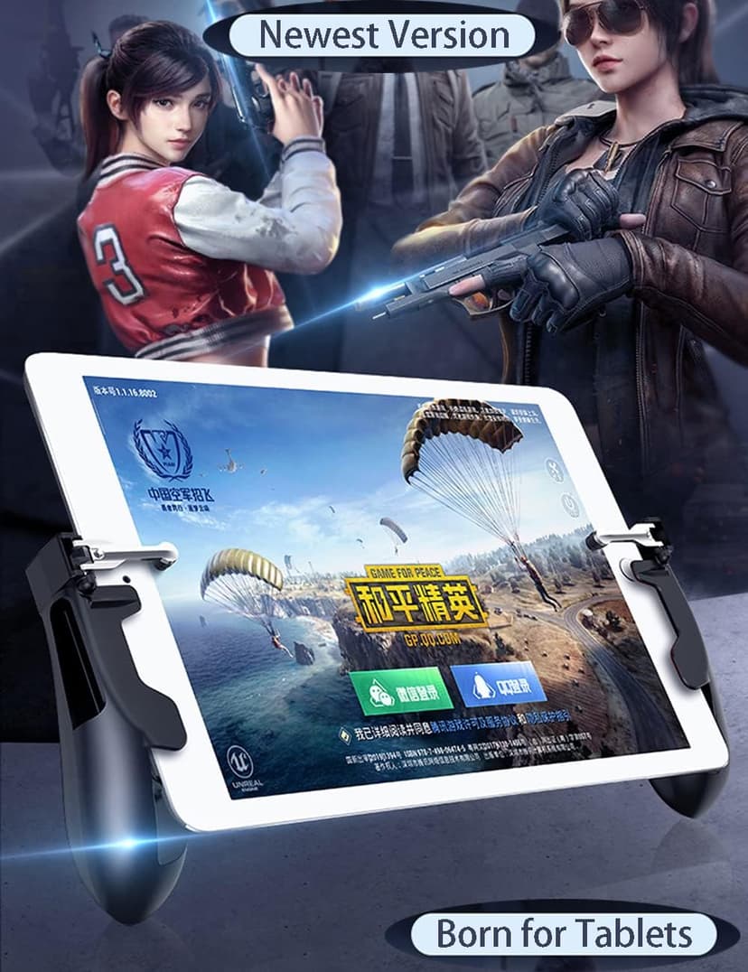 Game Controller for iPad PUBG Mobile Game Controller Cellphone Trigger Switches for PUBG/Knives Out Gaming Controller Shooter L1R1 Trigger Fire Button Aim Key Gamepad for Tablet/Android/iOS/iPhone