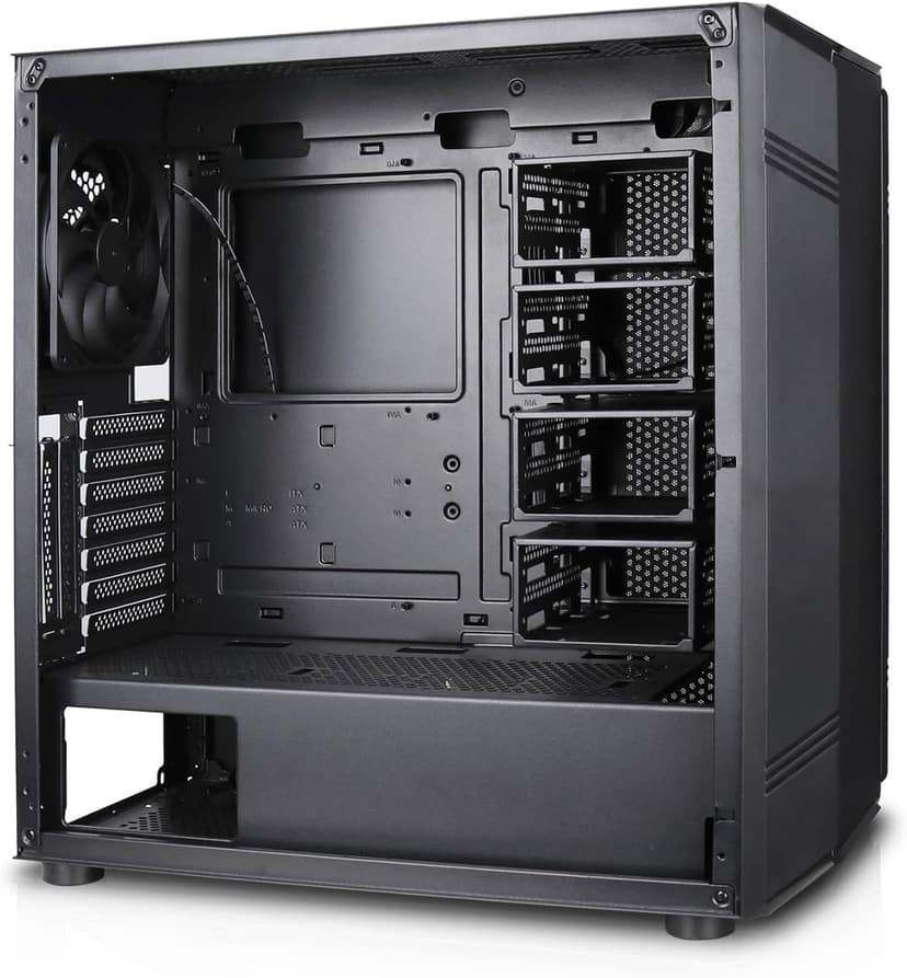 Rosewill Helium NAS Black ATX Mid Tower Computer Case, Mesh Panel, 4X 140mm PWM Fan, Ideal for DIY NAS, Media Servers, or Small Business Applications