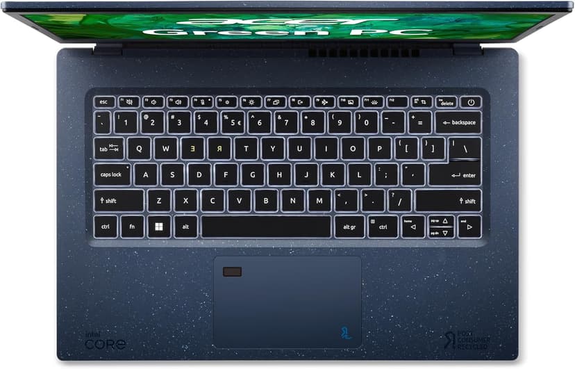 Acer Aspire Vero AV14-52P-55N4 Intel Evo Green PC | 14" FHD IPS 100% sRGB Display | Intel Core i5-1335U | Intel Iris Xe Graphics | 8GB LPDDR4X | 512GB Gen 4 SSD | Killer Wi-Fi 6E | PCR Materials