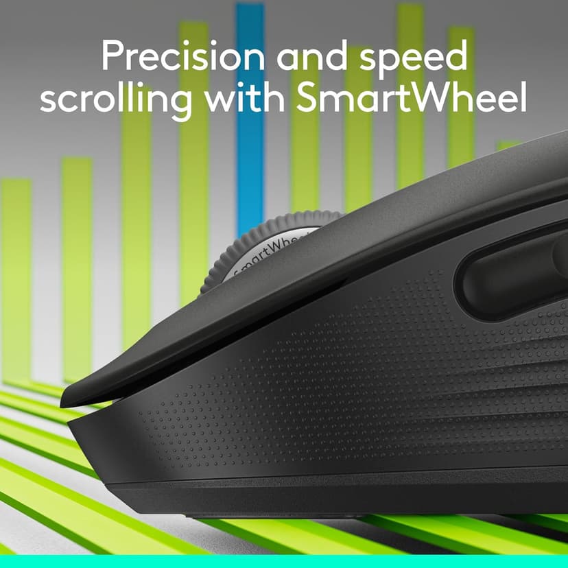 Logitech Wireless Mouse Signature M650 L Full Size - Large Hands, 2-Year Battery, Silent Clicks, Customizable Buttons, Bluetooth, PC/Mac/Chromebook - Black, Right-Handed, Large