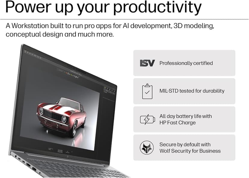 HP ZBook Power 16 G11 Mobile Workstation Laptop (16" FHD+ LED Touchscreen, 64GB DDR5, 2TB SSD, AMD Ryzen 5 8645HS (> Intel i7-12700H)) 2x Thunderbolt 4, 5MP IR Webcam, Poly Studio, IST Hub, Win 11 Pro