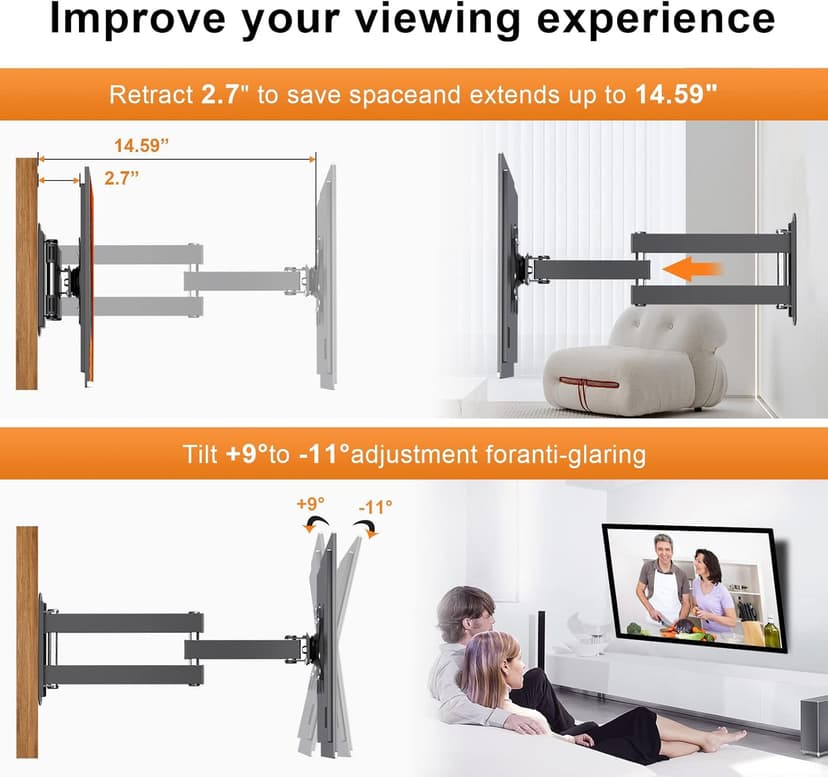 TV Wall Mount, Bracket for Most 13-32 inch LED, LCD Monitor and Plasma TVs, Max VESA 100x100mm by XINLEI (MA1330)