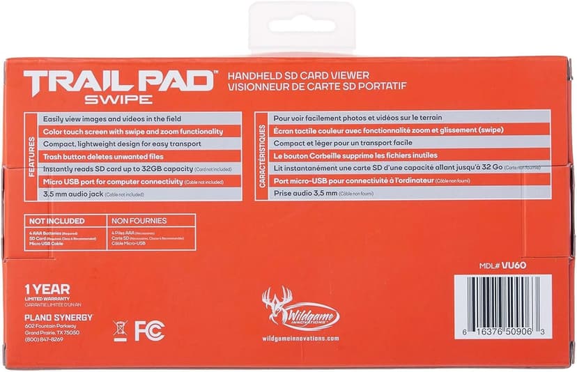 WILDGAME INNOVATIONS Trail Pad Swipe | VU60 SD Card Viewer for Hunting & Wildlife Observation | Compact Water-Resistant Memory Card Reader with 4.3" Touch Screen, Dark Green