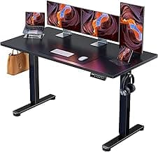 Height Adjustable Electric Standing Desk, Sit Stand up Desk, Memory Computer Home Office Desk with Two-Piece Desktop (Black, 48 * 24 Inch)