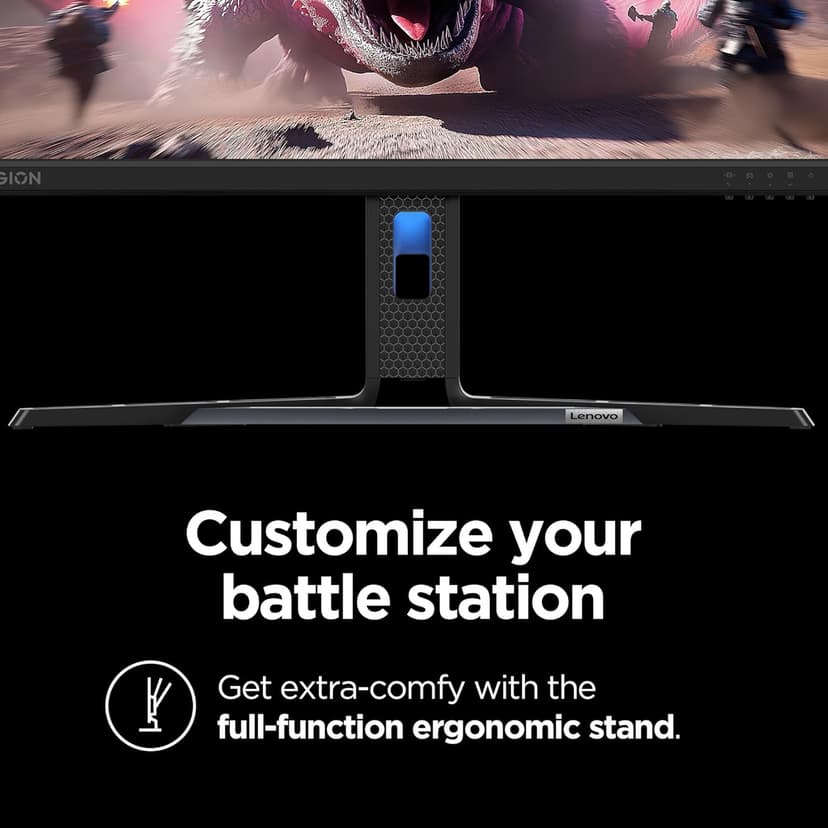 Lenovo Legion R24e - Gaming Monitor - 23.8" Flat FHD - 180 Hz - 1ms Response - AMD FreeSync - HDRDecode, HDMI 2.1, DP 1.4, Audio - Lift/Tilt/Pivot/Swivel Stand - Raven Black