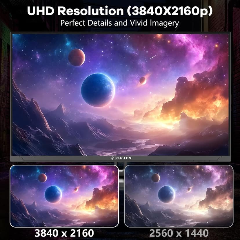 32 Inch 4K UHD (3840 x 2160) Computer Monitor, IPS 60Hz Ultra-Clear Screen, 100% sRGB, Eye Saver/Flicker Free Mode, FreeSync, Built-in Speaker, HDMI2.0 x2, DP1.4 x2
