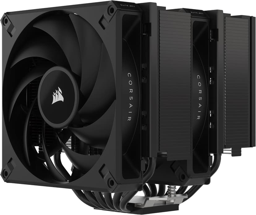 CORSAIR A115 High-Performance Tower CPU Air Cooler — Cools up to 270W TDP - Slide-and-Lock Fan Mount - Two Corsair AF140 Elite Fans - Easy to Install - Pre-Applied Thermal Paste — Black