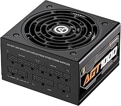 AGT Series 1000W Power Supply, 80+ Gold Certified, Fully Modular, FDB Fan, Compact 140mm Size, 10 Year Warranty, ATX Gaming Power Supply