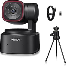 OBSBOT Tiny 2 Lite AI-Powered 4K UHD PTZ Webcam,1/2" CMOS 4X Digital Zoom AI Auto Tracking with Auto Zoom Gesture Control 2.0, LiveStream for Game/Meeting/Online Educate, W Mini Tripod