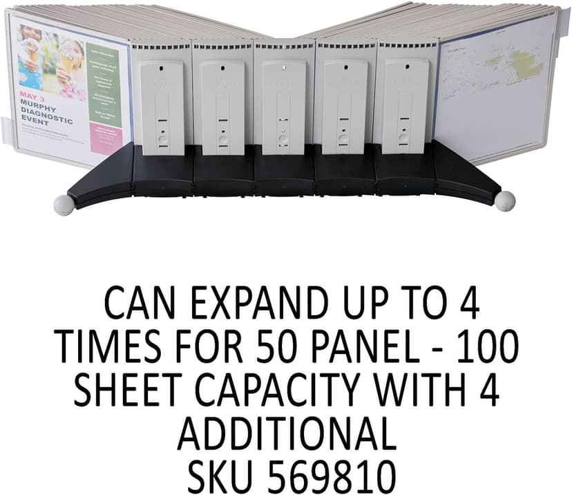 Durable Desktop Reference System with 10 Double-Sided Panels - Letter-Size 8.5" x 11" Inches - Gray SHERPA Design - Desk Reference Organizer