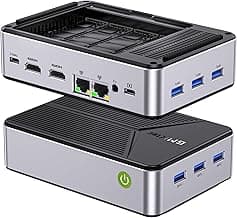 GMKtec G9 Plus Mini PC NAS, Intel N150 Dual Boot Win Linux Desktop Computer 12GB DDR5 64GB EMMC + 1TB M.2 SSD, 4*M.2 NVMe Slots, Dual NIC 2.5GbE, USB-C 10Gbps, Network Attached Storage