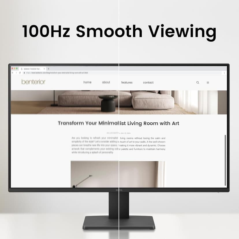 BenQ GW2791 27” 1080p FHD 100Hz IPS Eye-Care Monitor, HDMI, DisplayPort, 1080x1920, Ultra Slim Bezel, TUV-Certified, Flicker-free, Low Blue Light Plus, Eye-CareU