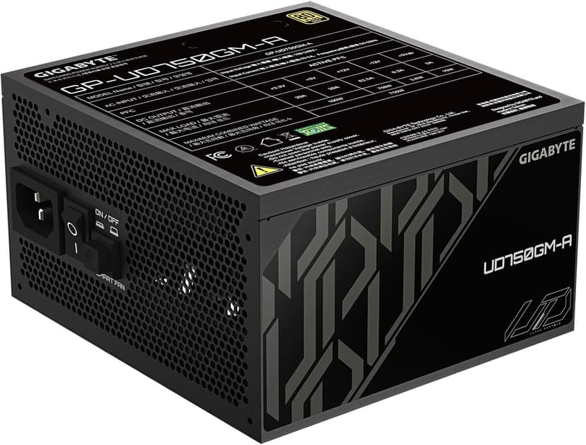 GIGABYTE 750W PSU - 80 Plus Gold Certified - Fully Modular Power Supply (GP-UD750GM-A)