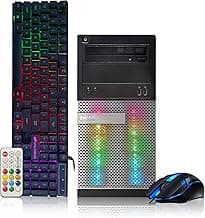 Dell RGB Gaming Desktop PC, Intel Quad I5 up to 3.6GHz, 16GB RAM, Radeon RX 550 4G GDDR5, 512G SSD, DVD, WiFi & Bluetooth, RGB Keyboard & Mouse, Win 10 Pro (Renewed)
