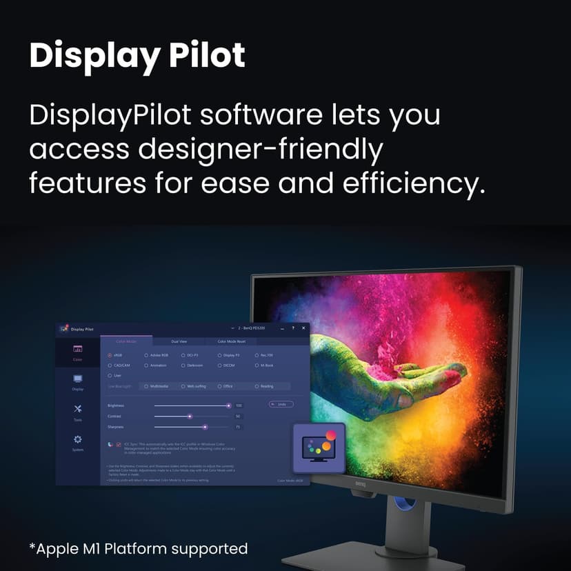 BenQ PD2705Q Mac-Ready Monitor 27” QHD 1440p | 100% Rec.709 & sRGB | IPS | DeltaE ≤3 | Calibration Report | ICC Sync | AQCOLOR | Pantone | Ergonomic | DisplayPort | USB-C(65W) | USB Hub | Daisy Chain
