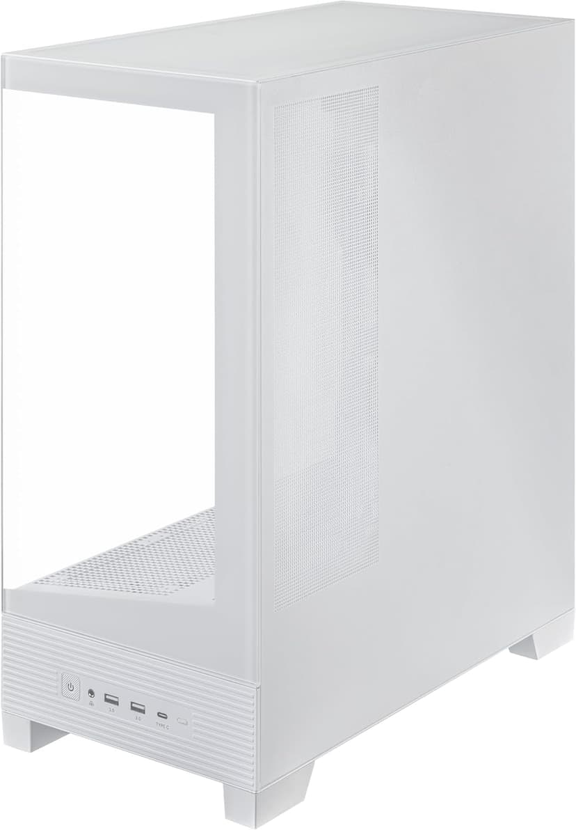 ASUS A31 White ATX Mid-Tower Gaming Case, Dual-Sided Tempered Glass, Frameless Design, BTF Hidden Connectors, 360 AIO Support, 8° Angled Base, ARGB Ready, Optimized Airflow, Seamless Cable Management