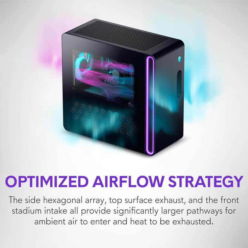 Alienware Aurora Gaming Desktop ACT1250 - Intel Core Ultra 7 265F, 32GB DDR5 RAM, 1TB SSD, NVIDIA GeForce RTX 5070, 1000W Platinum Rated PSU, Windows 11 Home, Clear Panel - Black