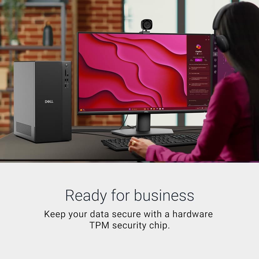 Dell Tower Desktop ECT1250 - Intel Core Ultra 7-265 Processor, Intel UHD Graphics, 16GB DDR5 5600MT/s Memory, 1TB M.2 SSD, 3.0 SD Card Reader, Wired Keyboard and Mouse, Basic Onsite Service
