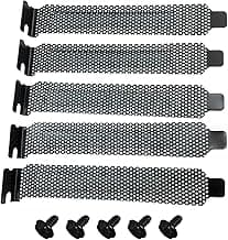 ljhnba Pack of 5 Computer PCI Strips Black PCI Slot Covers with Screws for Computer Case Graphics Card Accessories