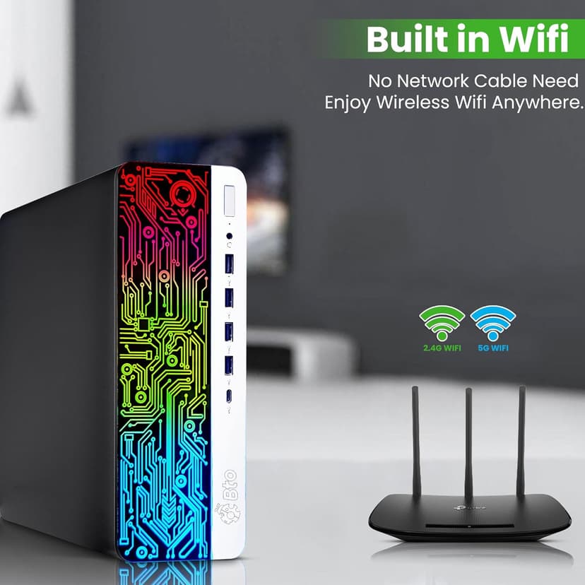 BTO G3 RGB Gaming Desktop PC – Intel i5 6500, 16GB DDR4 Ram, 512GB SSD, NVIDIA GeForce GT 1030, Dual 22-inch Monitors, Windows 10 Pro, RGB Set, Built-in WiFi, – Computer Tower for PC Gamer (Renewed)