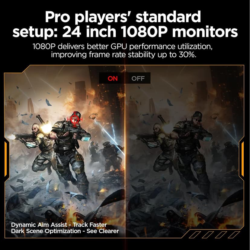 KOORUI Gaming Monitor, 24" Fast IPS Computer Monitor, 200Hz FHD HDR400 Display, 1ms PC Screen, 90% DCI-P3 Color Gamut, Adaptive Sync, Ultra Slim Frame, VESA Mountable, HDMI 2.0, DP 1.4, G2411P