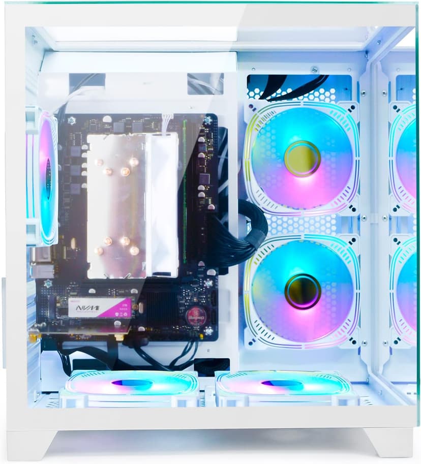 LXZ Desktop PC Computer Ryzen 5-5600GT 8 core 3.6GHz, 16G DDR4 RAM, 512G NVME SSD, Tower Computer with 400W Power Supply for Working, Home and Office (White)