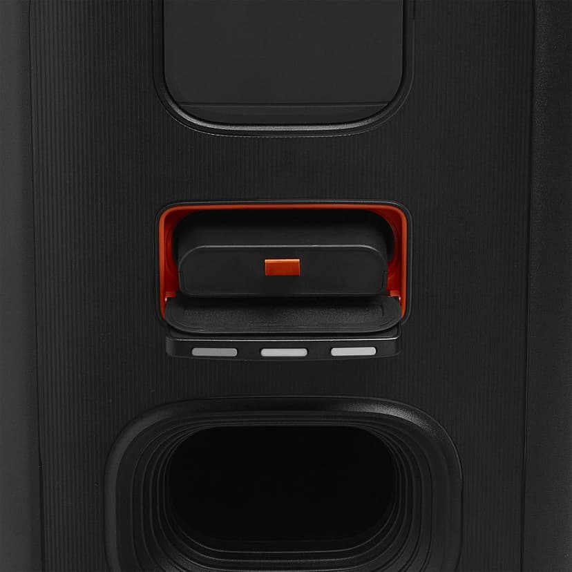 JBL PartyBox Stage 320 - Portable Party Speaker with Telescopic Handle & Wide, Sturdy Wheels, Powerful JBL Pro Sound, Futuristic lightshow, Up to 18 Hours of Play time, Splash Proof (Black)