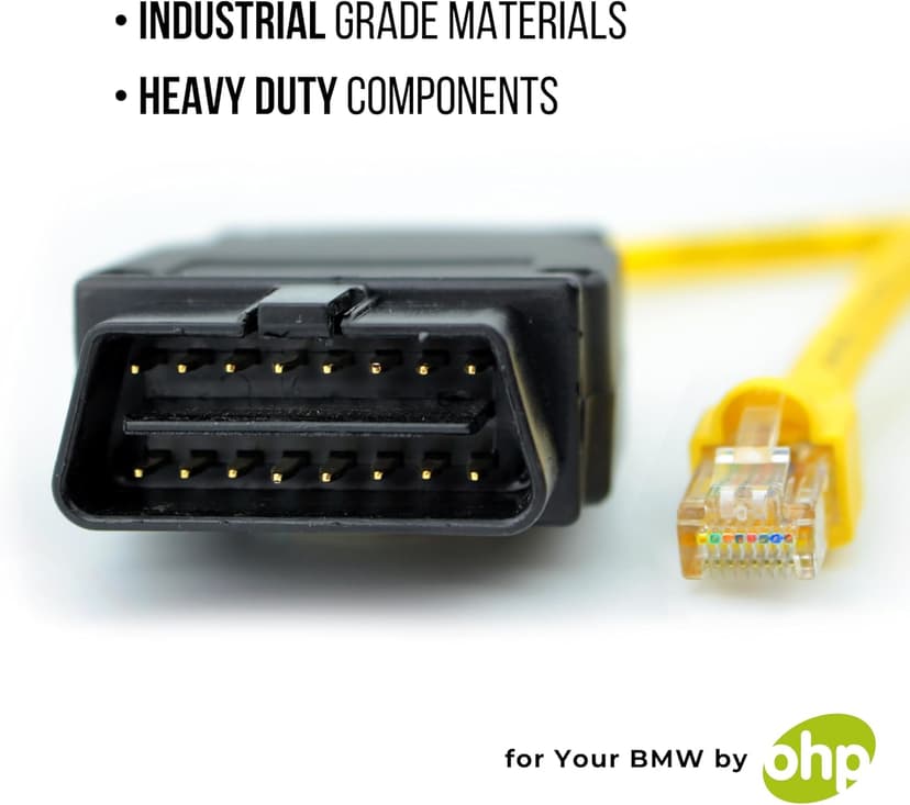 OHP ENET Bimmercode OBD2 Cable for BMW F- Series Coding | E SYS ISTA+ ICOM Bootmod3 Bimmerlink OBD | Heavy Duty Cable