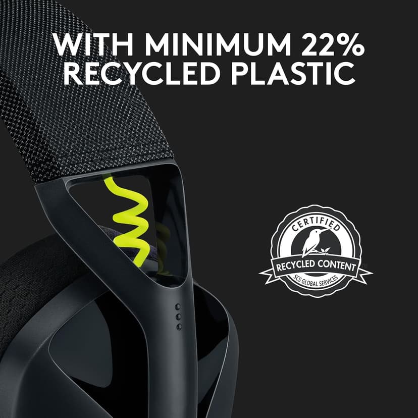 Logitech G435 LIGHTSPEED Wireless Bluetooth Gaming Headset - Lightweight, built-in mics, 18h battery, compatible with Dolby Atmos, PC, PS4, PS5, Nintendo Switch, Mobile - Black